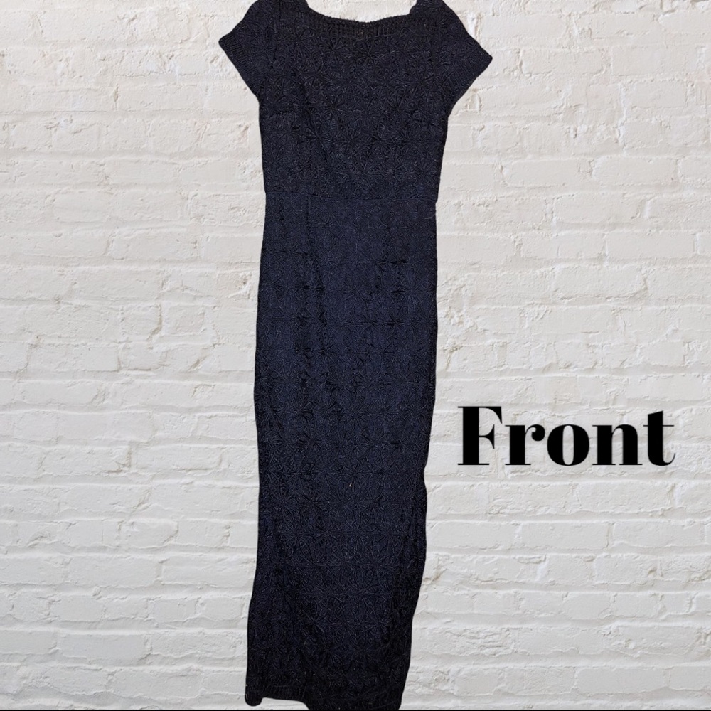 JS Collections Sequin Embellished Crochet Column Gown NWT - Picture 13 of 16